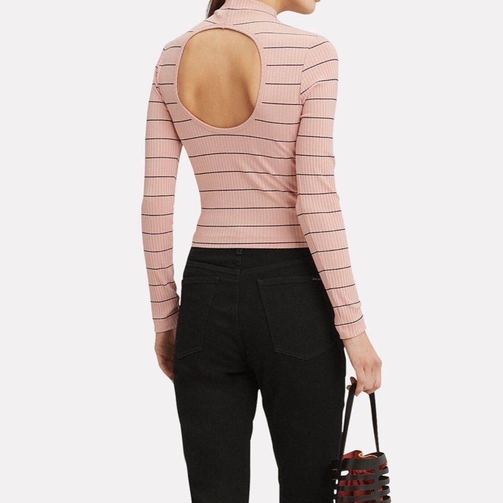 Intermix Bobbi open back pink striped top